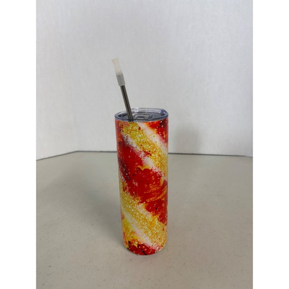 Unbranded Other - Autumn Maple Leaf Skinny Tumbler Stainless Steel Insulated Cup with Straw‎